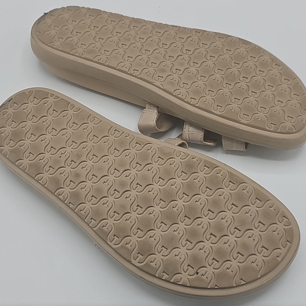 Sam Edelman Beige Croc-Embossed Slide Sandals - Picture 4 of 5